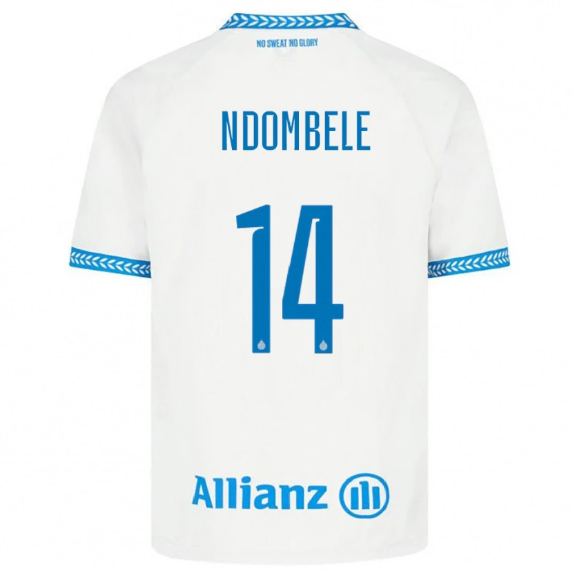 Danxen Mulher Camisola Don Ndombele #14 Azul Branco Alternativa 2025/26 Camisa