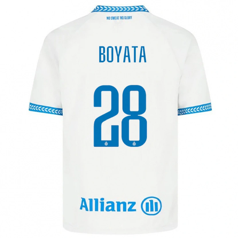 Danxen Mulher Camisola Dedryck Boyata #28 Azul Branco Alternativa 2025/26 Camisa