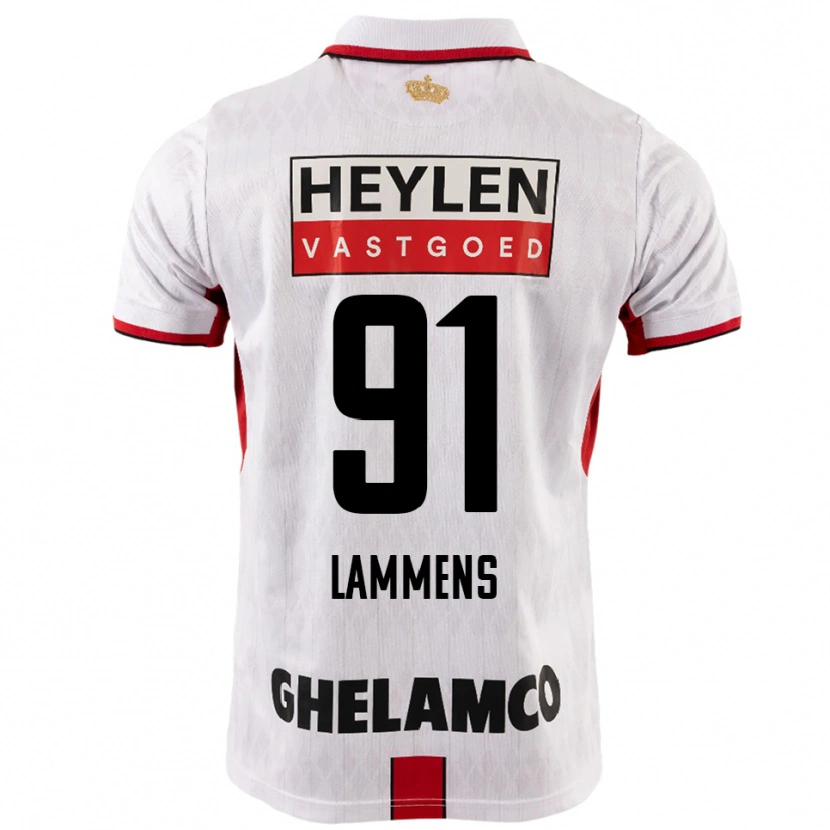 Danxen Mulher Camisola Senne Lammens #91 Branco Vermelho Alternativa 2025/26 Camisa