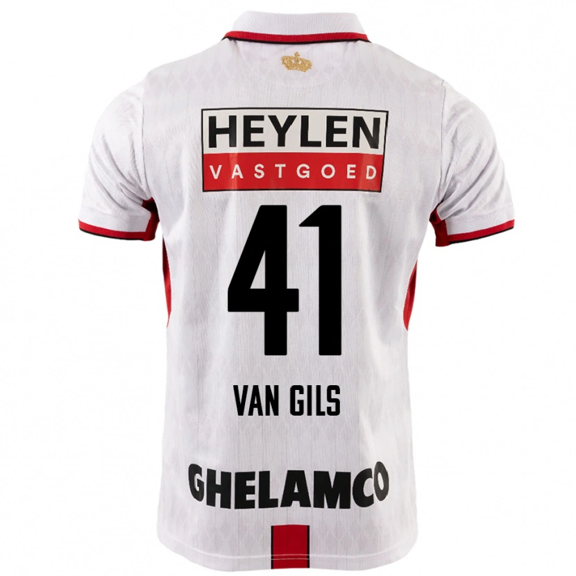 Danxen Mulher Camisola Mathis Van Gils #41 Branco Vermelho Alternativa 2025/26 Camisa