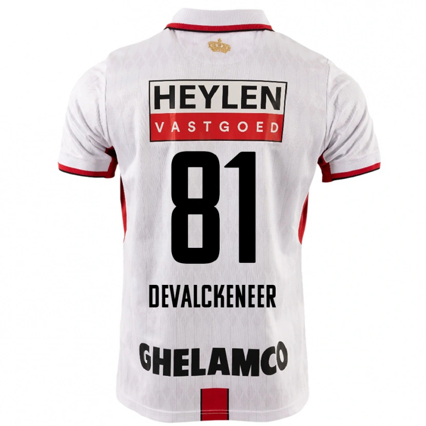 Danxen Mulher Camisola Niels Devalckeneer #81 Branco Vermelho Alternativa 2025/26 Camisa
