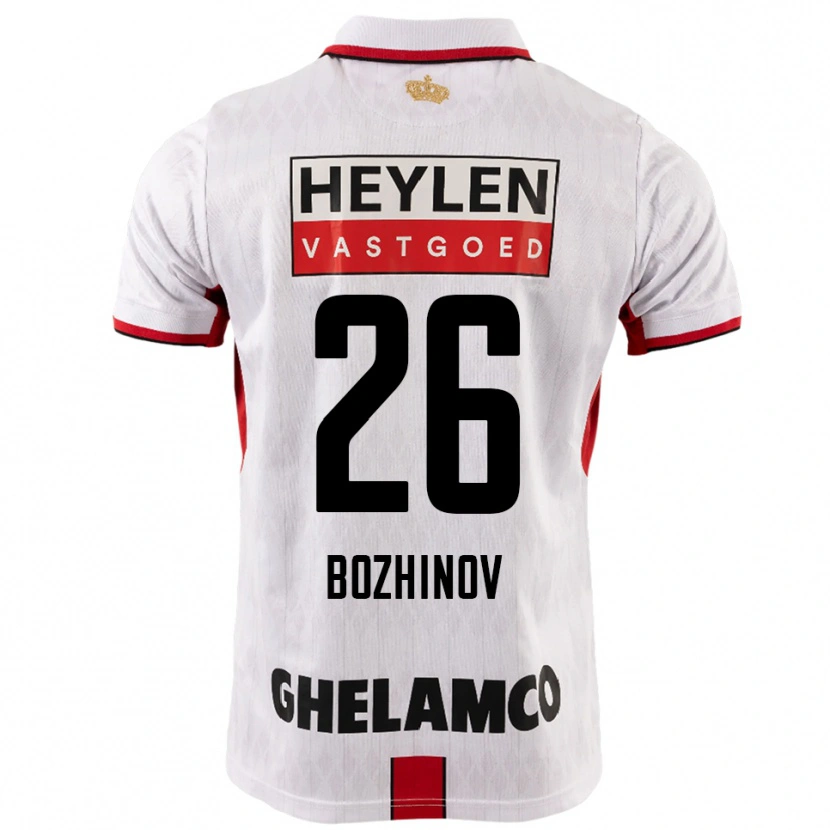 Danxen Mulher Camisola Rosen Bozhinov #26 Branco Vermelho Alternativa 2025/26 Camisa