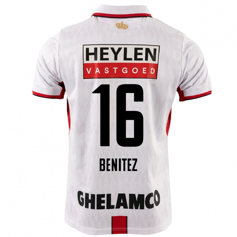 Danxen Mulher Camisola Mauricio Benítez #16 Branco Vermelho Alternativa 2025/26 Camisa