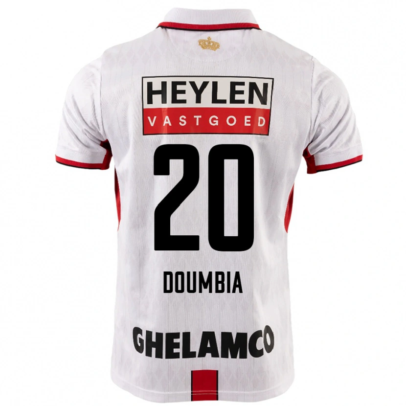 Danxen Mulher Camisola Mahamadou Doumbia #20 Branco Vermelho Alternativa 2025/26 Camisa