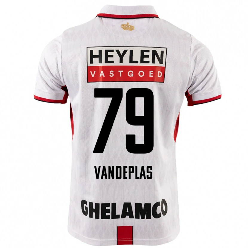Danxen Mulher Camisola Gerard Vandeplas #79 Branco Vermelho Alternativa 2025/26 Camisa