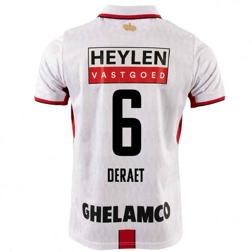 Danxen Mulher Camisola Xavi Deraet #6 Branco Vermelho Alternativa 2025/26 Camisa