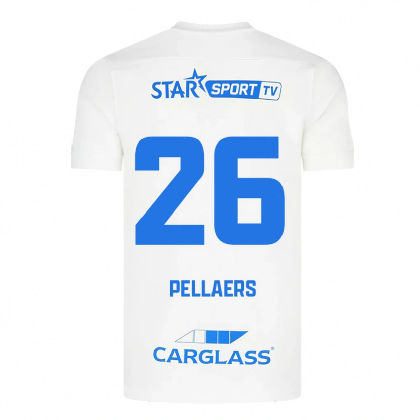 Danxen Mulher Camisola Amanuel Pellaers #26 Branco Azul Alternativa 2025/26 Camisa