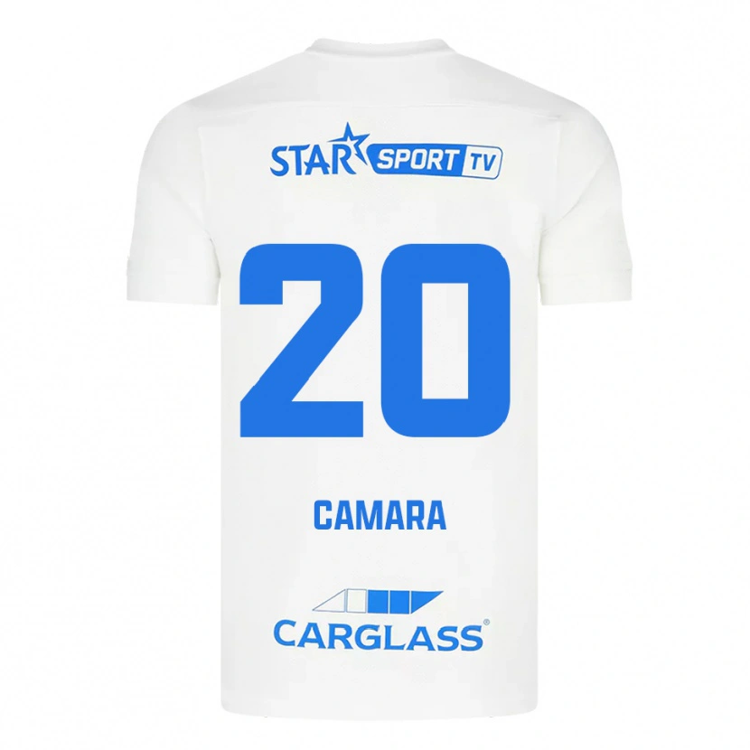Danxen Mulher Camisola Ali Camara #20 Branco Azul Alternativa 2025/26 Camisa