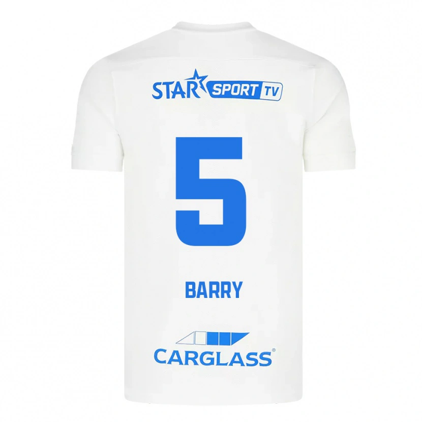 Danxen Mulher Camisola Alpha Barry #5 Branco Azul Alternativa 2025/26 Camisa