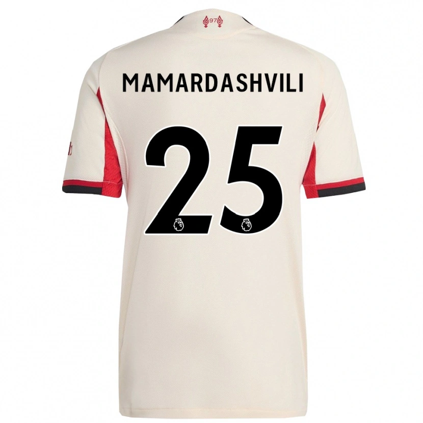 Danxen Mulher Camisola Giorgi Mamardashvili #25 Branco Preto Alternativa 2025/26 Camisa