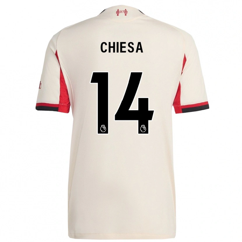 Danxen Mulher Camisola Federico Chiesa #14 Branco Preto Alternativa 2025/26 Camisa