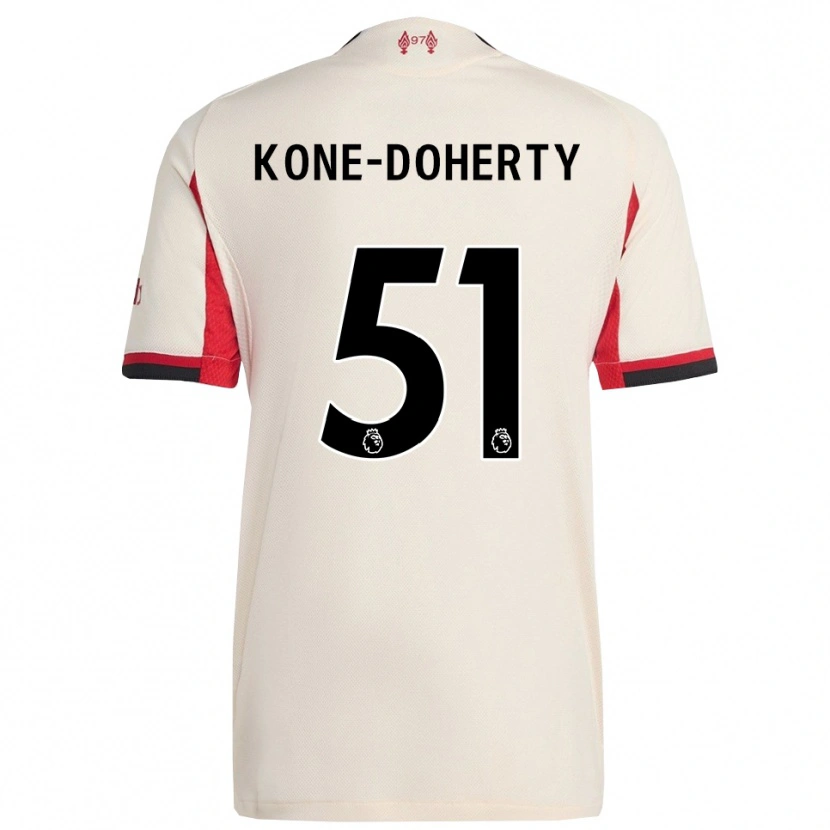 Danxen Mulher Camisola Trent Kone-Doherty #51 Branco Preto Alternativa 2025/26 Camisa