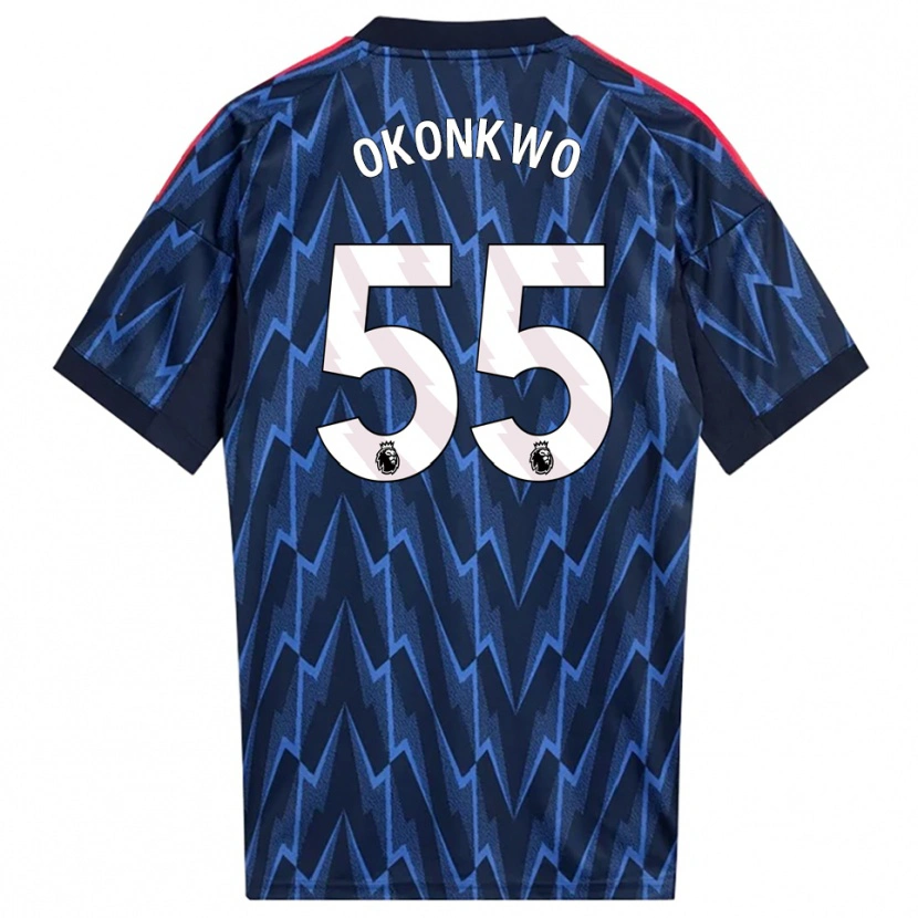 Danxen Mulher Camisola Brian Okonkwo #55 Marinho Vermelho Alternativa 2025/26 Camisa