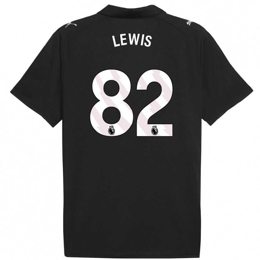 Danxen Mulher Camisola Rico Lewis #82 Preto Branco Alternativa 2025/26 Camisa