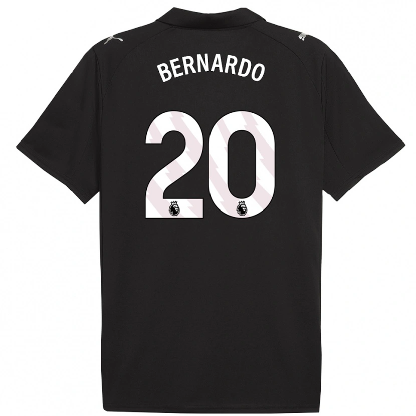 Danxen Mulher Camisola Bernardo Silva #20 Preto Branco Alternativa 2025/26 Camisa