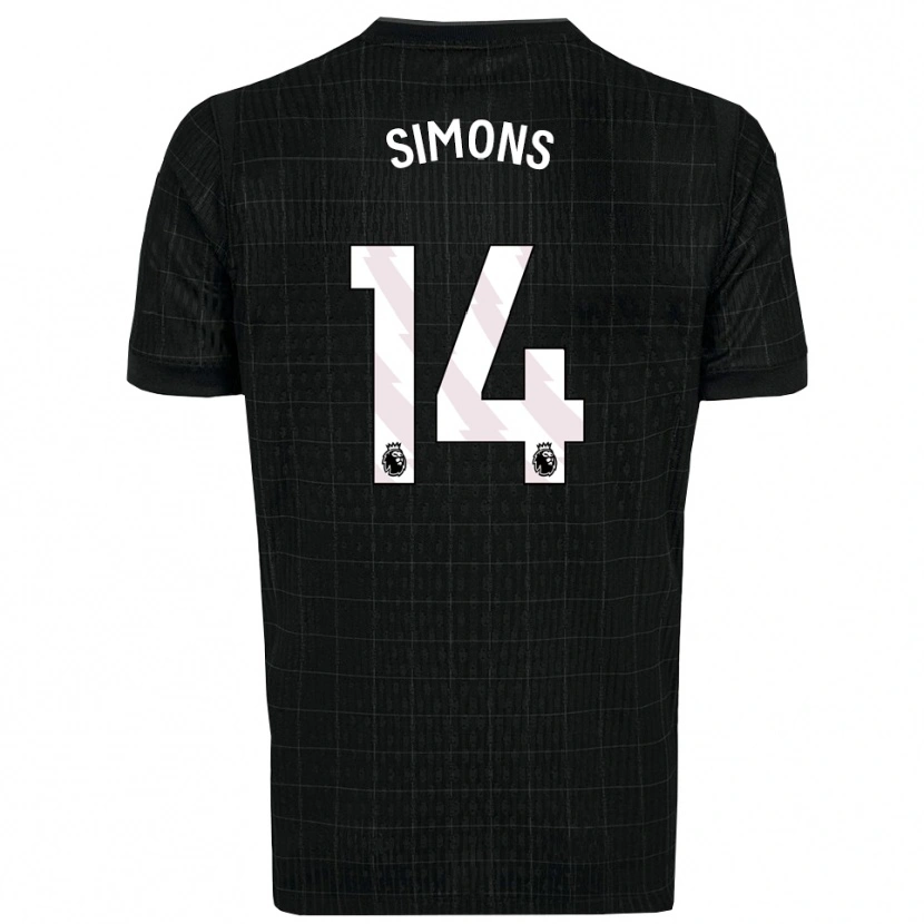 Danxen Mulher Camisola Zach Simons #14 Preto Cinza Alternativa 2025/26 Camisa