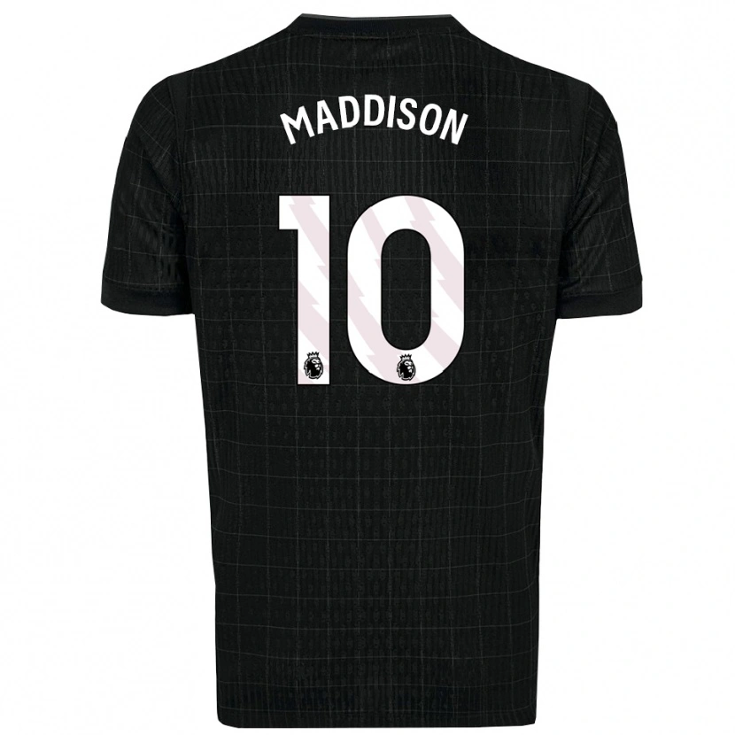 Danxen Mulher Camisola James Maddison #10 Preto Cinza Alternativa 2025/26 Camisa