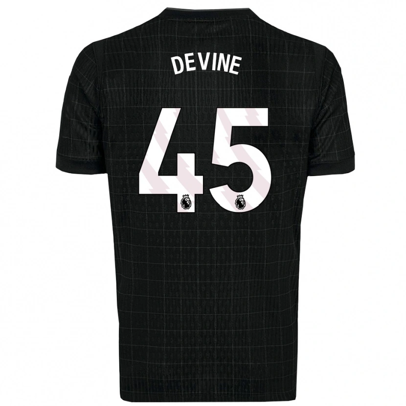 Danxen Mulher Camisola Alfie Devine #45 Preto Cinza Alternativa 2025/26 Camisa