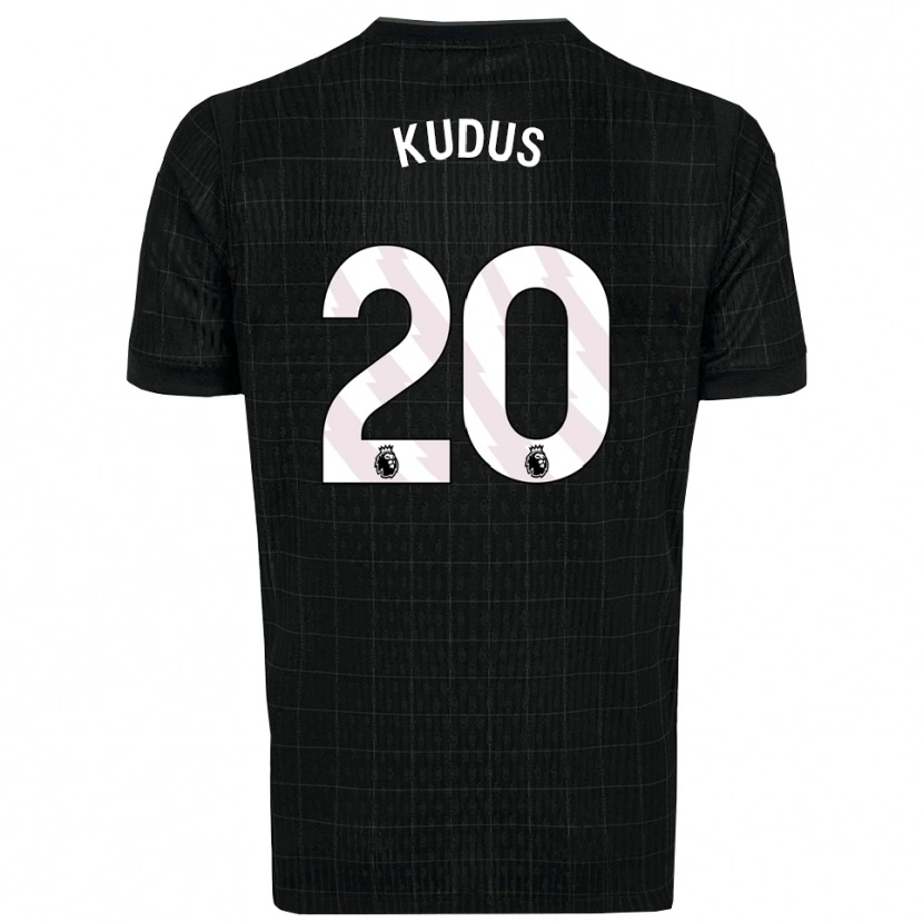 Danxen Mulher Camisola Mohammed Kudus #20 Preto Cinza Alternativa 2025/26 Camisa