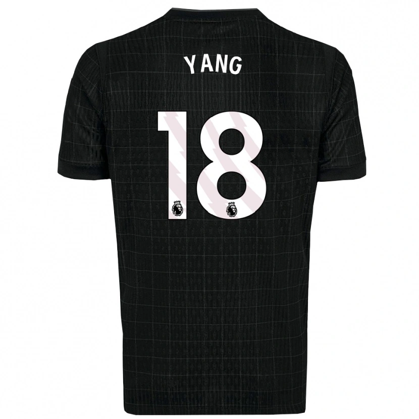 Danxen Mulher Camisola Min-Hyeok Yang #18 Preto Cinza Alternativa 2025/26 Camisa