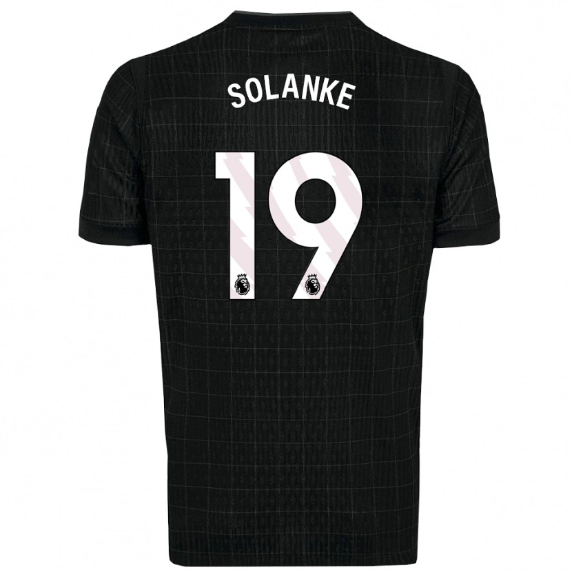 Danxen Mulher Camisola Dominic Solanke #19 Preto Cinza Alternativa 2025/26 Camisa