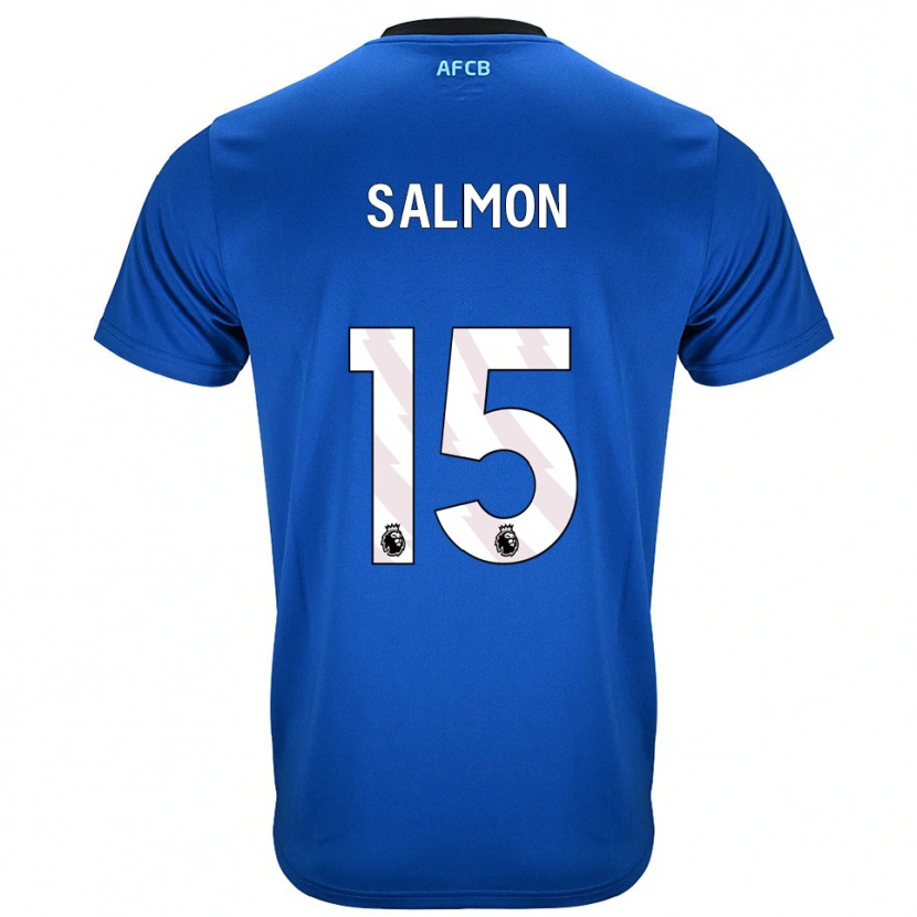 Danxen Mulher Camisola Josh Salmon #15 Azul Preto Alternativa 2025/26 Camisa