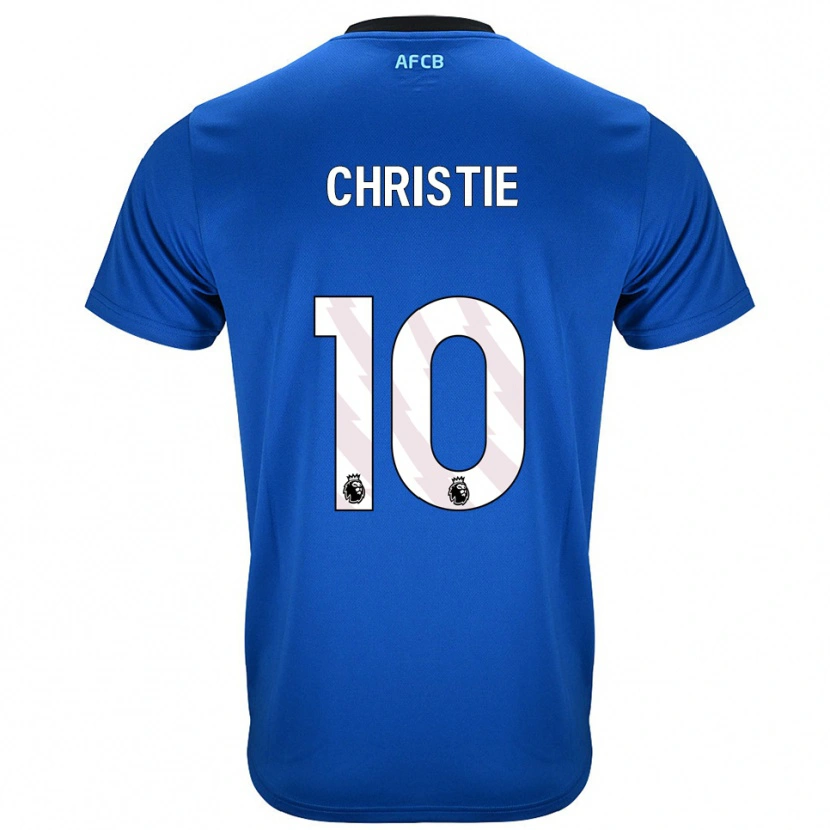 Danxen Mulher Camisola Ryan Christie #10 Azul Preto Alternativa 2025/26 Camisa