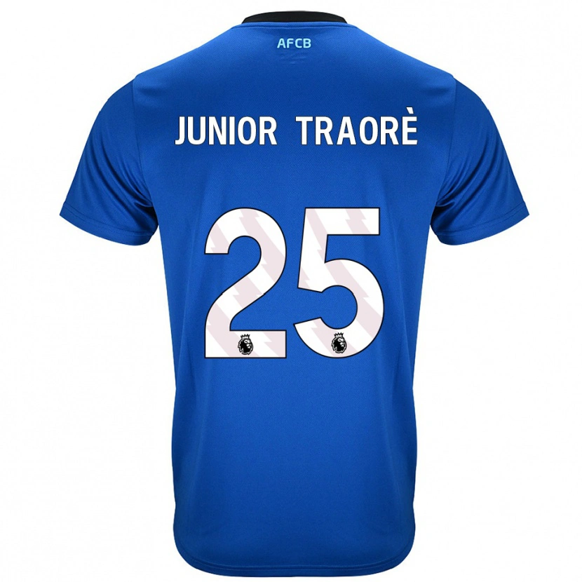 Danxen Mulher Camisola Hamed Junior Traoré #25 Azul Preto Alternativa 2025/26 Camisa