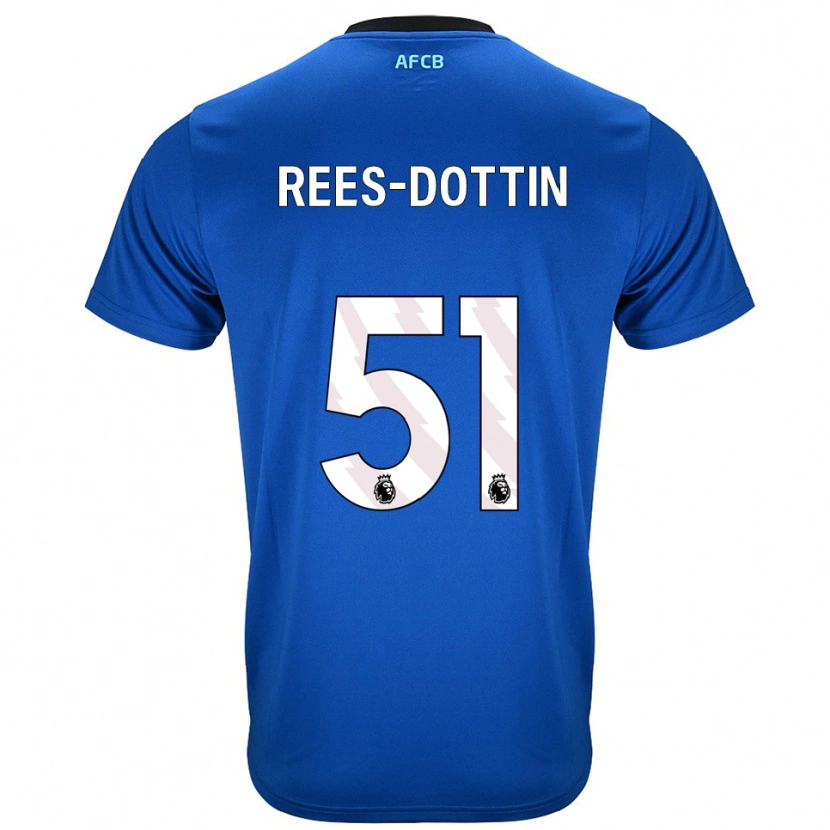 Danxen Mulher Camisola Remy Rees-Dottin #51 Azul Preto Alternativa 2025/26 Camisa