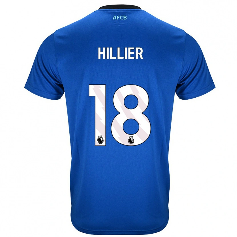 Danxen Mulher Camisola Gemma Hillier #18 Azul Preto Alternativa 2025/26 Camisa