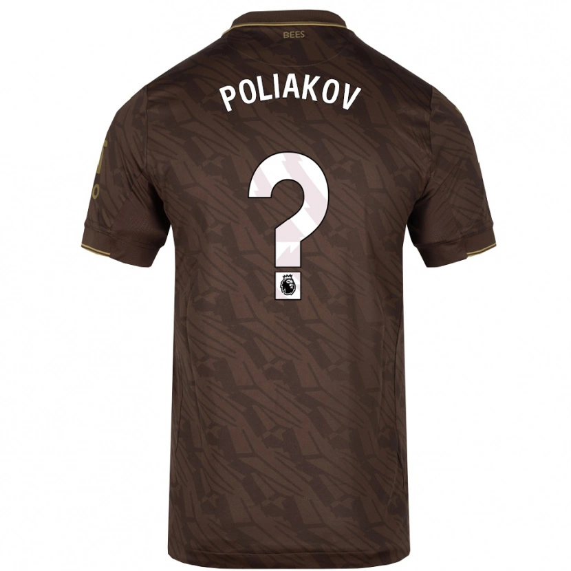 Danxen Mulher Camisola Adam Poliakov #0 Marrom Dourado Alternativa 2025/26 Camisa