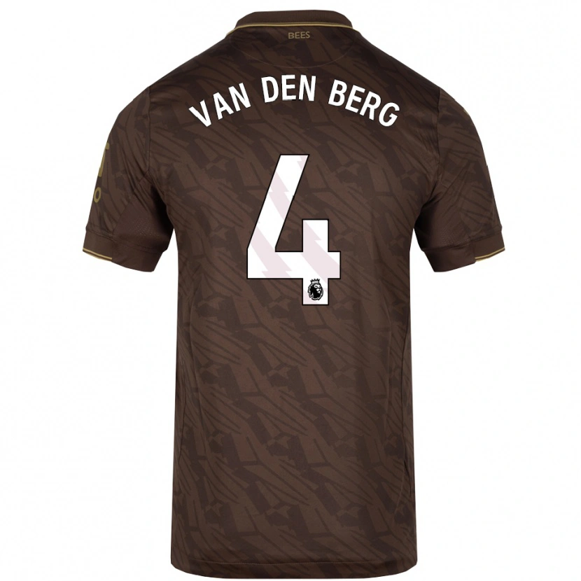 Danxen Mulher Camisola Sepp Van Den Berg #4 Marrom Dourado Alternativa 2025/26 Camisa