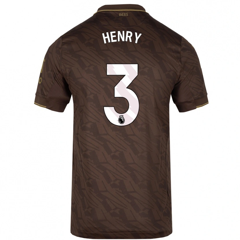 Danxen Mulher Camisola Rico Henry #3 Marrom Dourado Alternativa 2025/26 Camisa