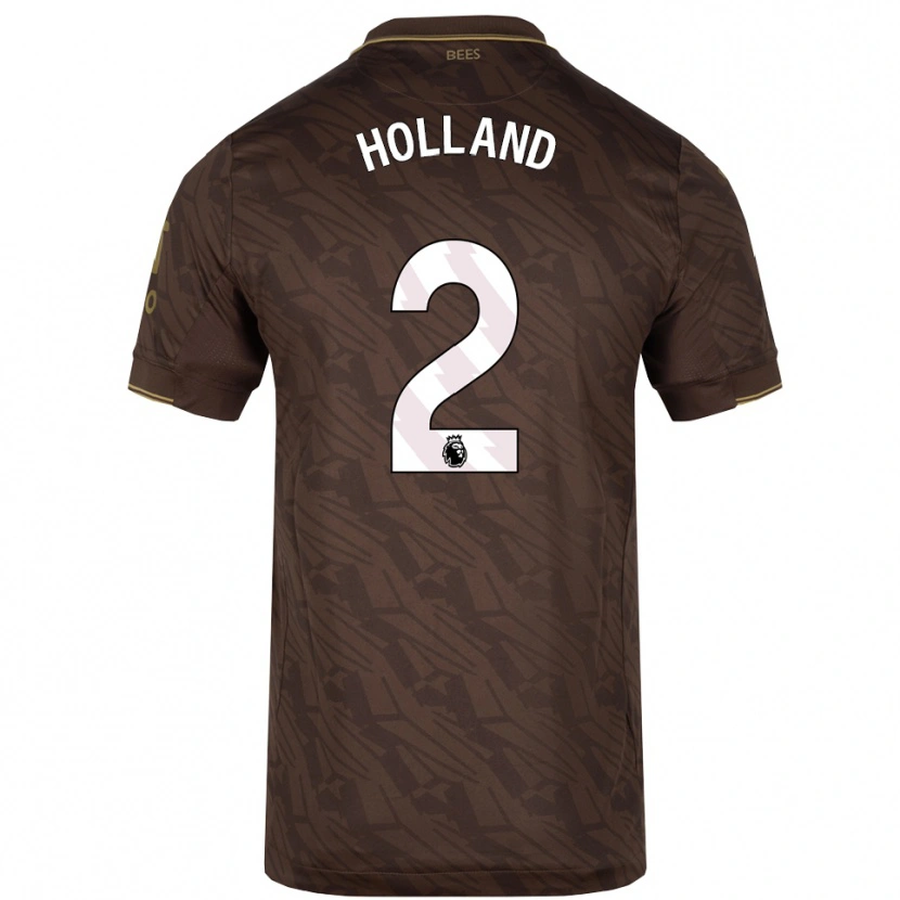 Danxen Mulher Camisola Isaac Holland #2 Marrom Dourado Alternativa 2025/26 Camisa