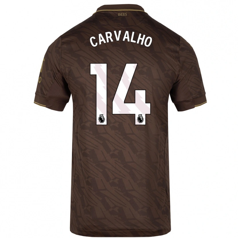 Danxen Mulher Camisola Fábio Carvalho #14 Marrom Dourado Alternativa 2025/26 Camisa
