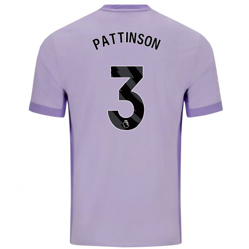 Danxen Mulher Camisola Poppy Pattinson #3 Roxo Taro Branco Alternativa 2025/26 Camisa
