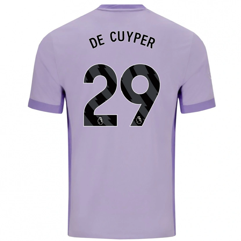 Danxen Mulher Camisola Maxim De Cuyper #29 Roxo Taro Branco Alternativa 2025/26 Camisa