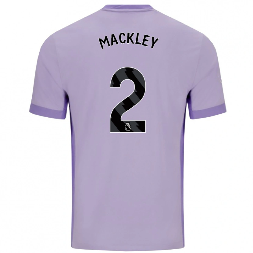 Danxen Mulher Camisola Callum Mackley #2 Roxo Taro Branco Alternativa 2025/26 Camisa