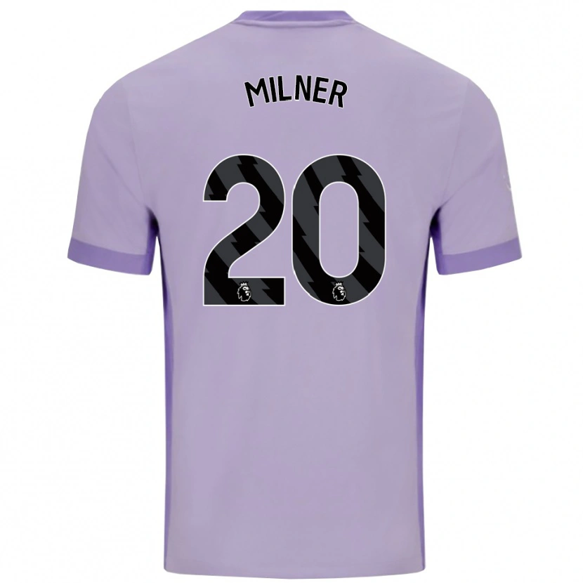 Danxen Mulher Camisola James Milner #20 Roxo Taro Branco Alternativa 2025/26 Camisa