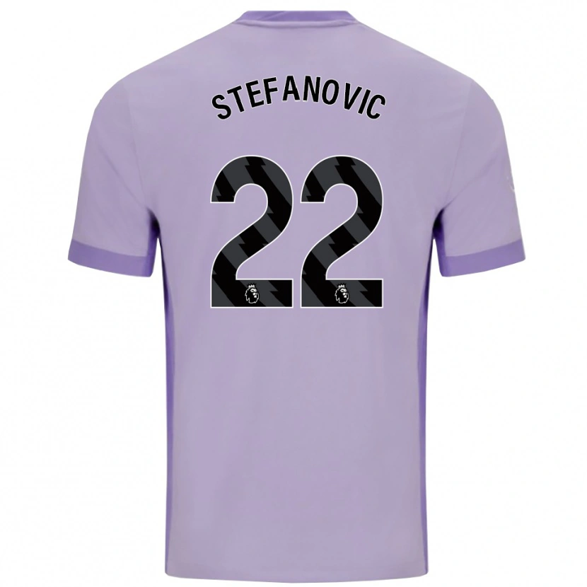 Danxen Mulher Camisola Dejana Stefanović #22 Roxo Taro Branco Alternativa 2025/26 Camisa
