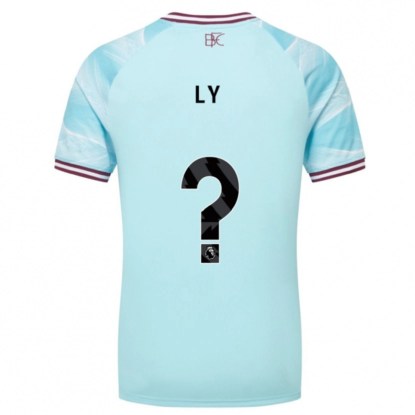 Danxen Mulher Camisola Brandon Ly #0 Azul Celeste Borgonha Alternativa 2025/26 Camisa