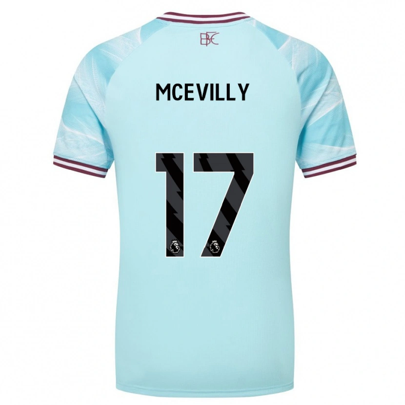Danxen Mulher Camisola Jack Mcevilly #17 Azul Celeste Borgonha Alternativa 2025/26 Camisa
