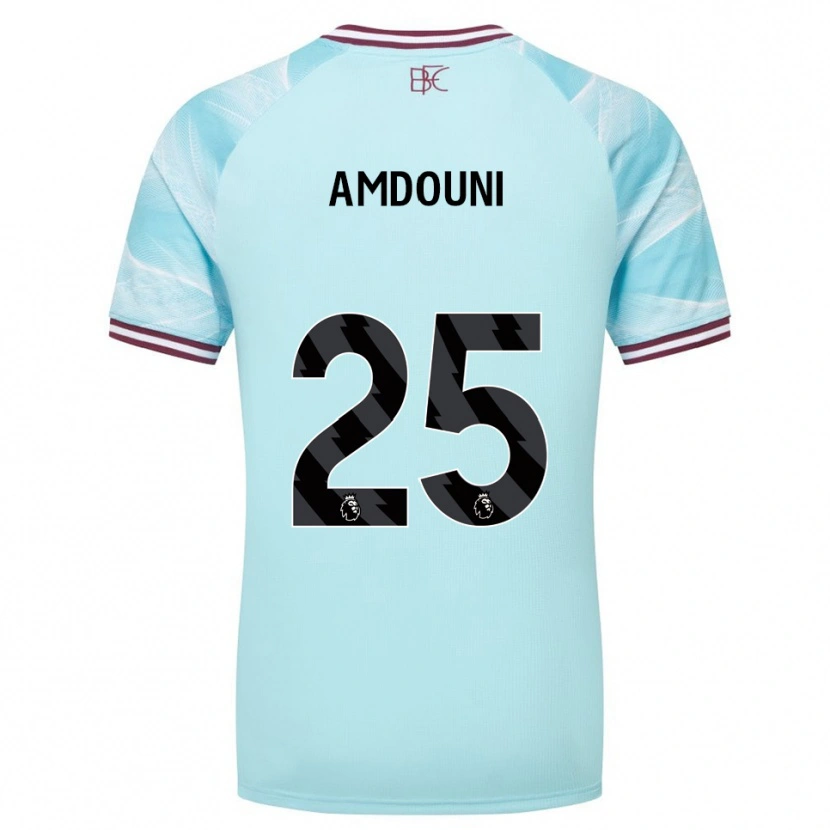 Danxen Mulher Camisola Zeki Amdouni #25 Azul Celeste Borgonha Alternativa 2025/26 Camisa