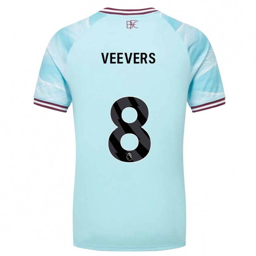Danxen Mulher Camisola Charlie Veevers #8 Azul Celeste Borgonha Alternativa 2025/26 Camisa