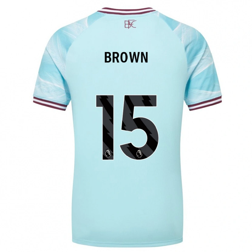 Danxen Mulher Camisola Kian Mcmahon-Brown #15 Azul Celeste Borgonha Alternativa 2025/26 Camisa