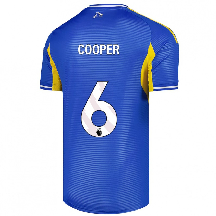 Danxen Mulher Camisola Liam Cooper #6 Azul Amarelo Alternativa 2025/26 Camisa