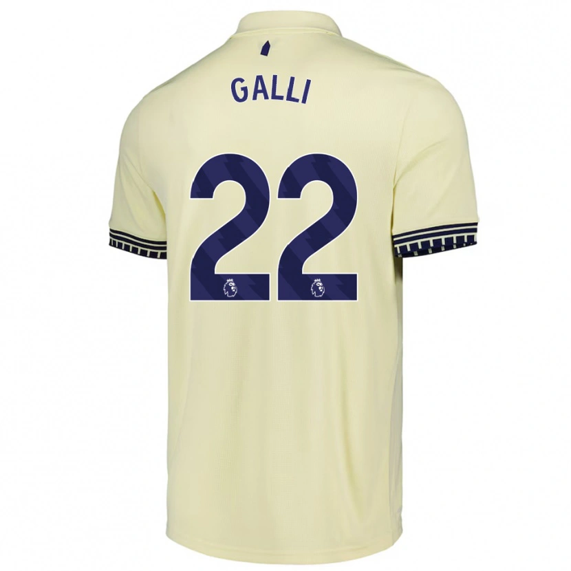 Danxen Mulher Camisola Aurora Galli #22 Branco Sujo Preto Alternativa 2025/26 Camisa