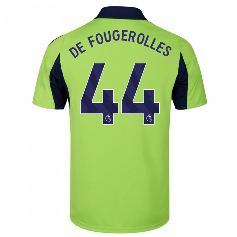 Danxen Mulher Camisola Luc De Fougerolles #44 Verde Marinho Branco Alternativa 2025/26 Camisa