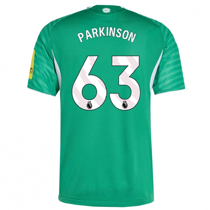 Danxen Mulher Camisola Ben Parkinson #63 Verde Branco Alternativa 2025/26 Camisa