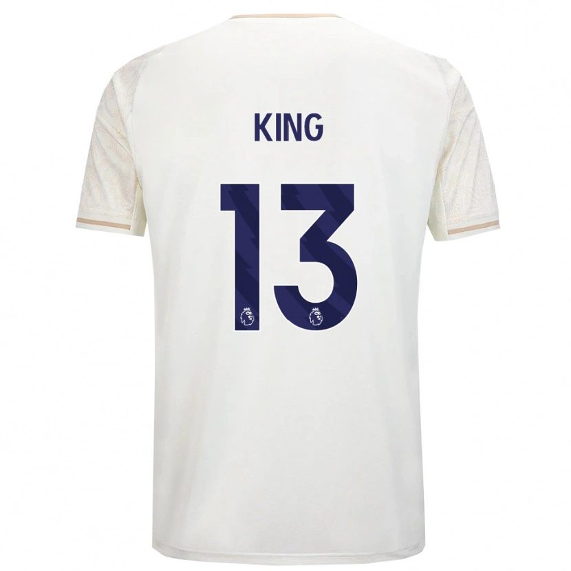 Danxen Mulher Camisola Leo King #13 Branco Sujo Preto Alternativa 2025/26 Camisa
